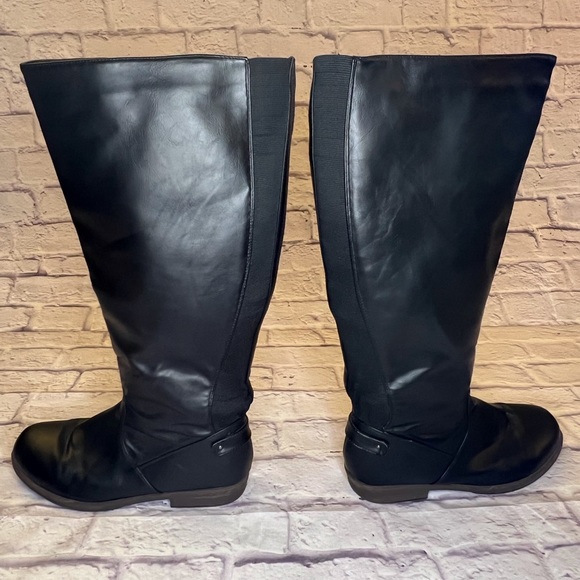 Women’s Black Wide Calf Riding Boots Size 11 - Picture 5 of 10